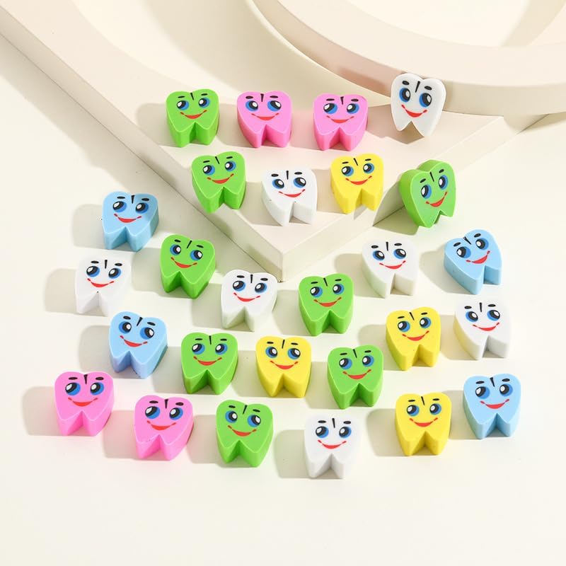 Kleeblatt Large Teeth Erasers for Kids Bulk, 70 PCS Big Large Fun Desk Pets for Kids Classroom, Treasure Box Prizes,Party Favors for Kids Goodie Bags, Back to School Gifts for Students - Image 3